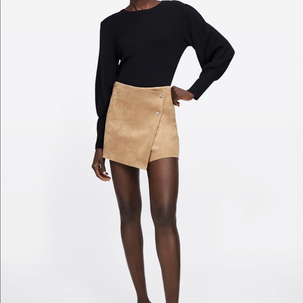 Zara Suede Skort (Skirt+shorts)